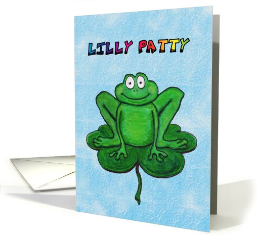 Happy St. Patrick's Day Lilly Patty Funny Humor Rainbow Clover card