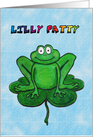 Happy St. Patrick’s Day Lilly Patty Funny Humor Rainbow Clover card