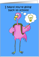 Going Back To School Whimsical Pink Flamingo Encouragement card