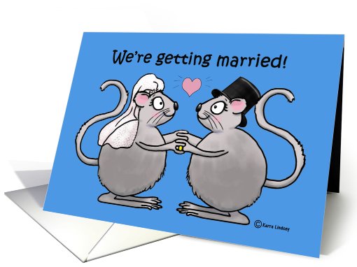 Wedding Announcement Marriage Whimsical Mice Mouse Couple Love card