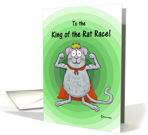 Happy Boss Boss's Day Whimsical Rat Race King card (816830)