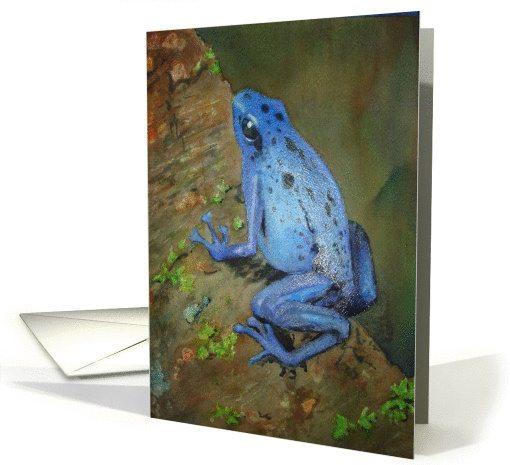 Miss You Brillliant Blue Poison Dart Frog card (85530)