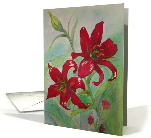 Brilliant Red Flowers Thinking of You Paper card (86491)