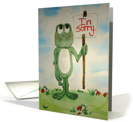 Frog I'm Sorry Wilting Flowers Forgive Me Apology card (86543)