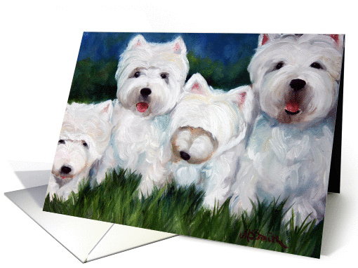 Westie West Highland Terrier Dog -Squeeze card (43139)