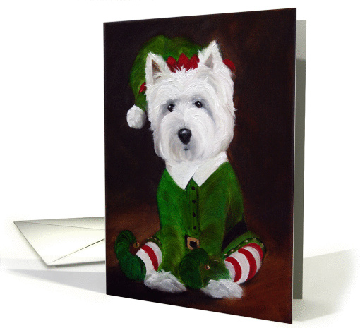 Westie West Highland Terrier Dog - Elf card (512741)