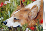 Pembroke Welsh Corgi Dog - Flower Bed card