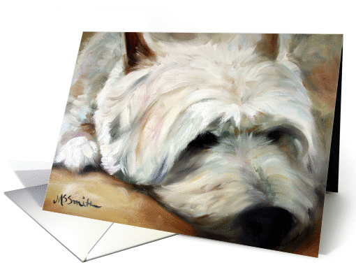 Westie West Highland Terrier Dog -Dog Tired card (940050)