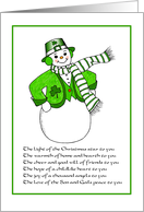 Irish Christmas snowman card