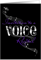 Voice recital invitation purple card