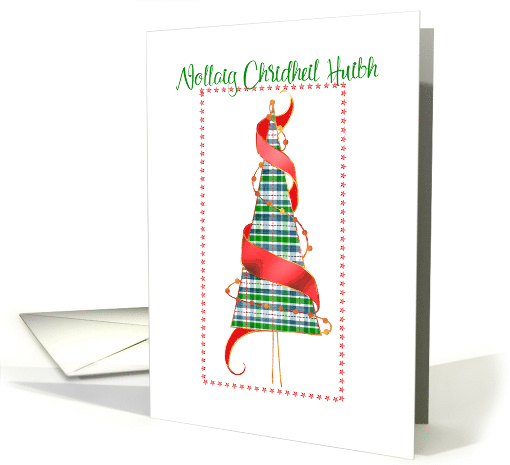 Scottish Gaelic Christmas card with Tartan Christmas Tree card