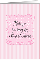 thank you Maid of Honor card
