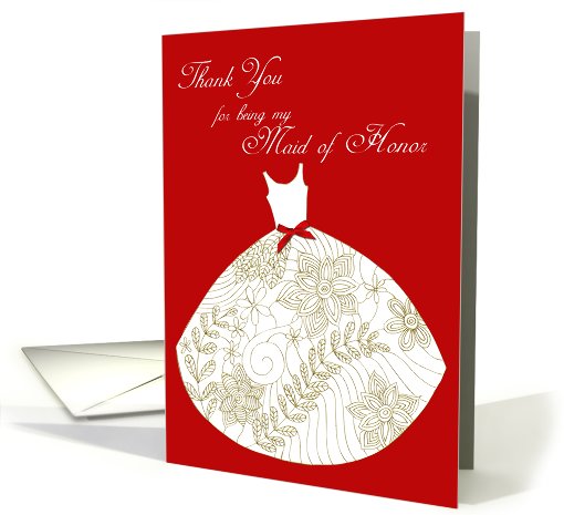 thank you maid of honor card (428526)