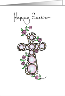 Happy Easter Floral Cross card