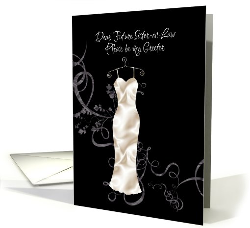 future sister-in-law be my greeter white satin card (708556)