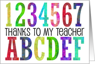 thanks to my teacher card