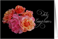 feliz cumpleanos spanish birthday roses card