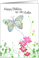 butterfly birthday for mother card