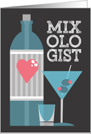 Mixologist Bartender Birthday Card with Martini and Shot Glass card