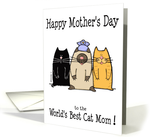 Happy Mother's Day World's Best Cat Mom card (419211)