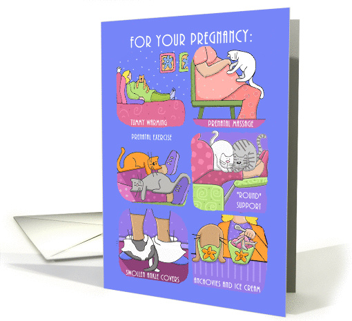 Pregnancy Maternity Prenatal Funny Cats card (827329)