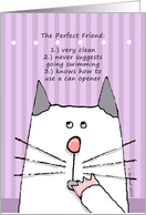 Cat Ponders Meaning of the Perfect Friend card