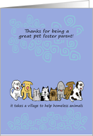 Thanks Volunteer Pet Foster Parent card