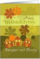 Happy Thanksgiving Daughter and Family Folk Art Style card