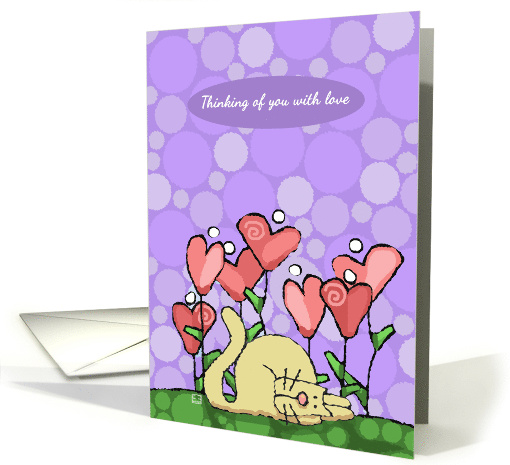 Valentine's Day Sweet Cat Thinking of You with Love card (884781)