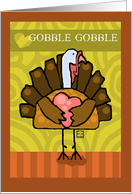 Happy Vegan Thanksgiving Turkey Holding Pink Heart card