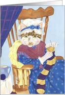 The Knitted Stocking (knitting cat - Mother’s Day) card