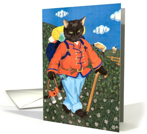 Rambling Freddie (hiking cat) card (429306)