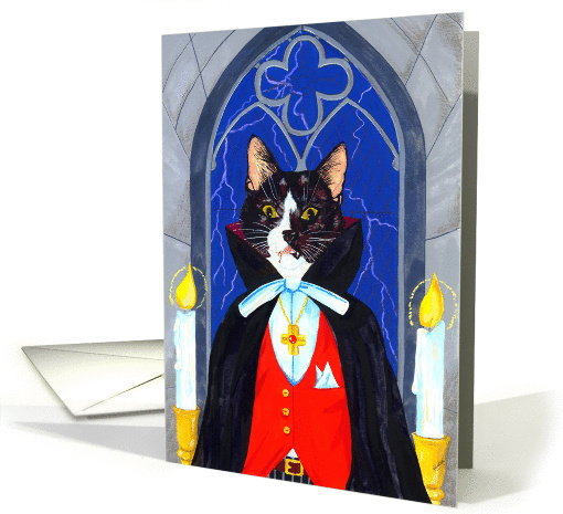 Cat Dracula, Halloween card (43326)