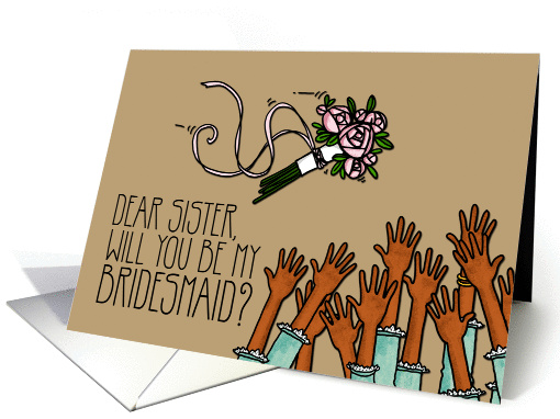 Sister - Will you be my bridesmaid? card (1024973)