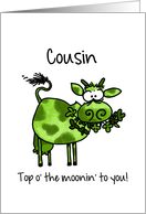 St. Patrick’s Day Cow - for my Cousin card