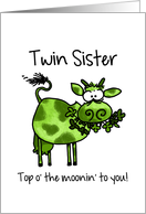 St. Patrick’s Day Cow - for my Twin Sister card