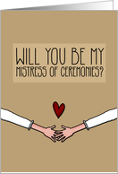 Will you be my Mistress of Ceremonies? - from Lesbian Couple card