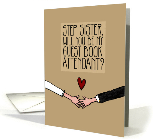 Step Sister - Will you be my Guest Book Attendant? card (1049687)