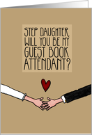 Step Daughter - Will you be my Guest Book Attendant? card