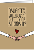 Daughter - Will you be my Guest Book Attendant? - Lesbian card