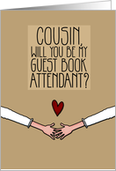 Cousin - Will you be my Guest Book Attendant? - Lesbian card