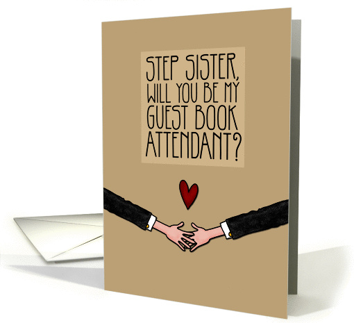 Step Sister - Will you be my Guest Book Attendant? - Gay card