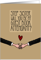 Step Sister - Will you be my Guest Book Attendant? - Gay card