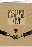 Gay Zombie themed Wedding Save the Date card