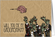 Zombie themed Groomsman Invitation card