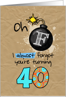 F-bomb birthday - 40 years old card