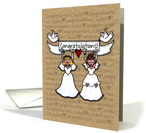 Congratulations - Lesbian Wedding Couple card (1120476)