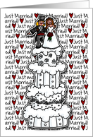 Lesbian Wedding Announcement - Just Married - wedding cake card