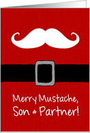 Merry Mustache - Son & Partner card