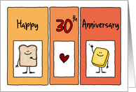 Happy 30th Anniversary - Butter Half card